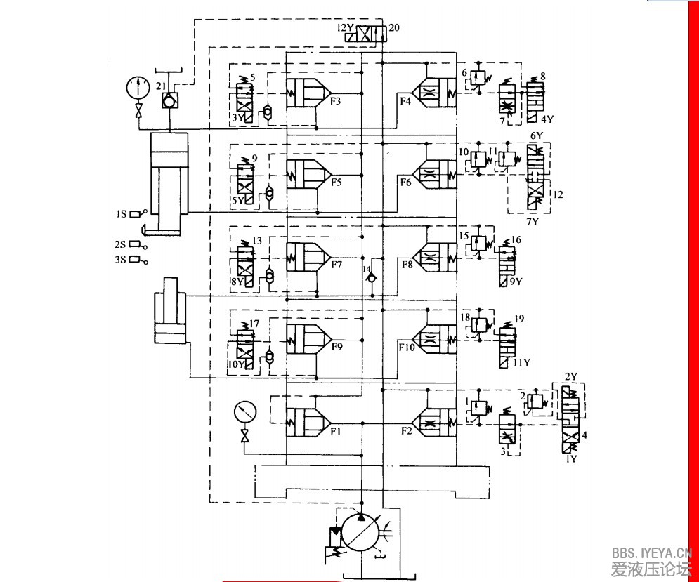 5t液压机插装原理图