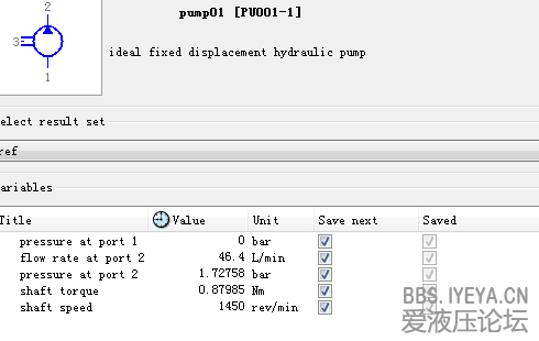 当弹簧初始压力是157.48N情况下的液压泵的出口压力只用1.7bar