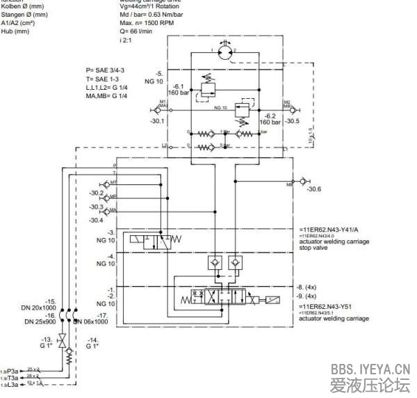 焊机行走小车液压图