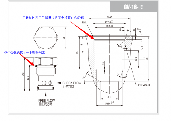请教螺纹插式单向阀O形密封圈被憋出来（冲出来）是怎么回事呢