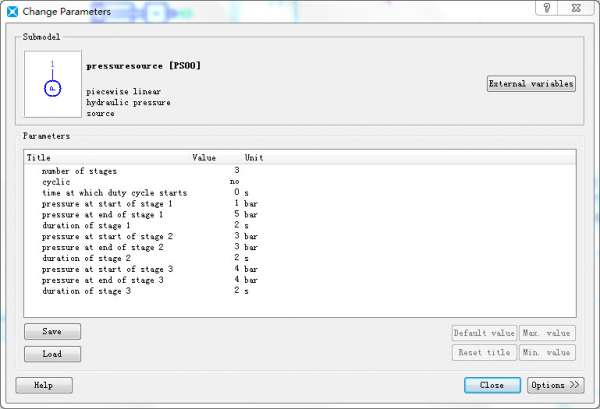 压力的参数设置