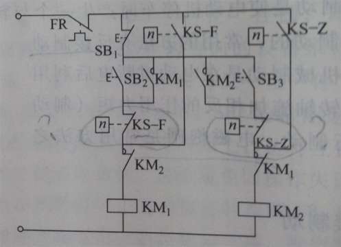 请大神解答，这里的速度继电器的常闭触点怎么工作的，有用吗？