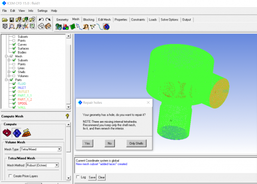  ICEM CFD划分网格出现 geometry has a hole 问题 